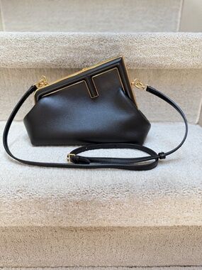 FENDI Shiny Nappa Small Fendi First Black Pre-Owned